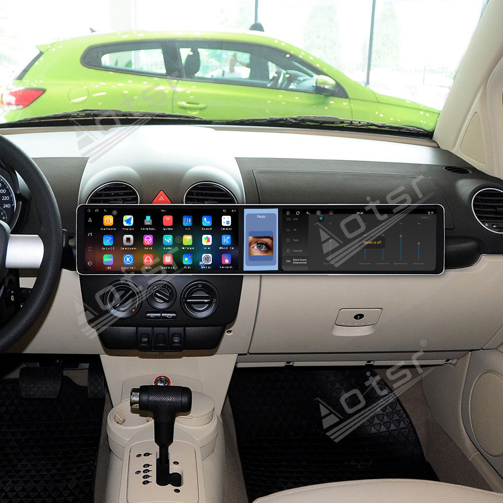 Aotsr Dual 12.3 inch Car Radio for Volkswagen Beetle 2003-2010 with 7870 Octa Core Chip Ultra HD 2400*900 Touch Screen Wireless CarPlay Bluetooth 5.0 GPS Navigation 4G Network OEM Upgrade Multimedia System