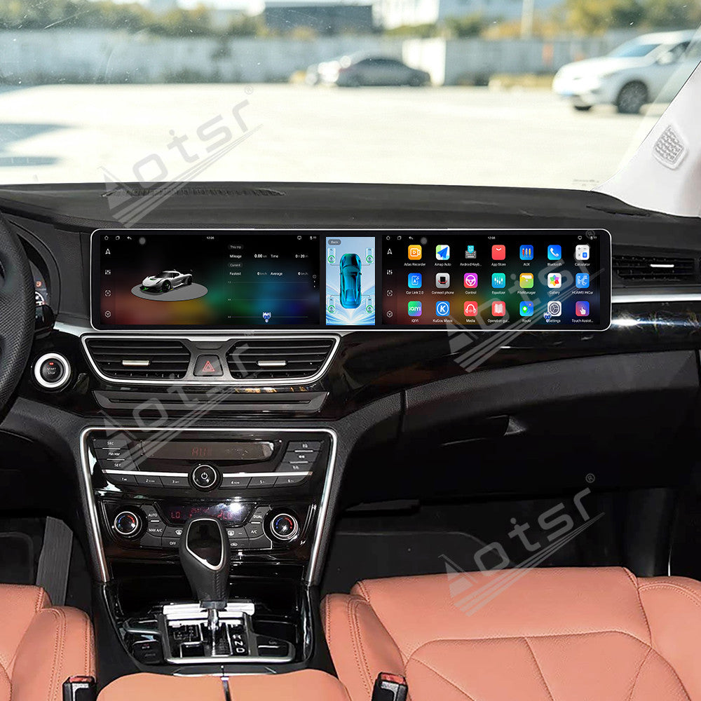 Aotsr Dual 12.3 inch Car Radio For Geely Borui 2015-2016 with 7870 Octa Core Chip Ultra HD 2400*900 Touch Screen Wireless CarPlay Bluetooth 5.0 GPS Navigation