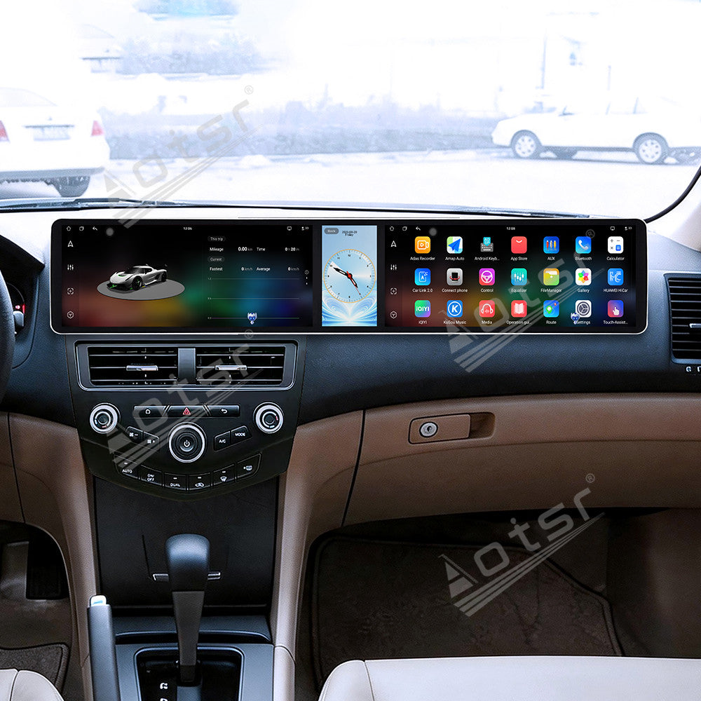 Aotsr Dual 12.3 inch Car Radio for Honda Accord 2004-2007 with 7870 Octa Core Chip Ultra HD 2400*900 Touch Screen Wireless CarPlay Bluetooth 5.0 GPS Navigation 4G Network OEM Upgrade Multimedia System