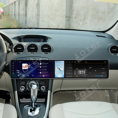 Aotsr Dual 12.3 inch Car Radio for Peugeot 408 2010-2013 with 7870 Octa Core Chip Ultra HD 2400*900 Touch Screen Wireless CarPlay Bluetooth 5.0 GPS Navigation 4G Network OEM Upgrade Multimedia System