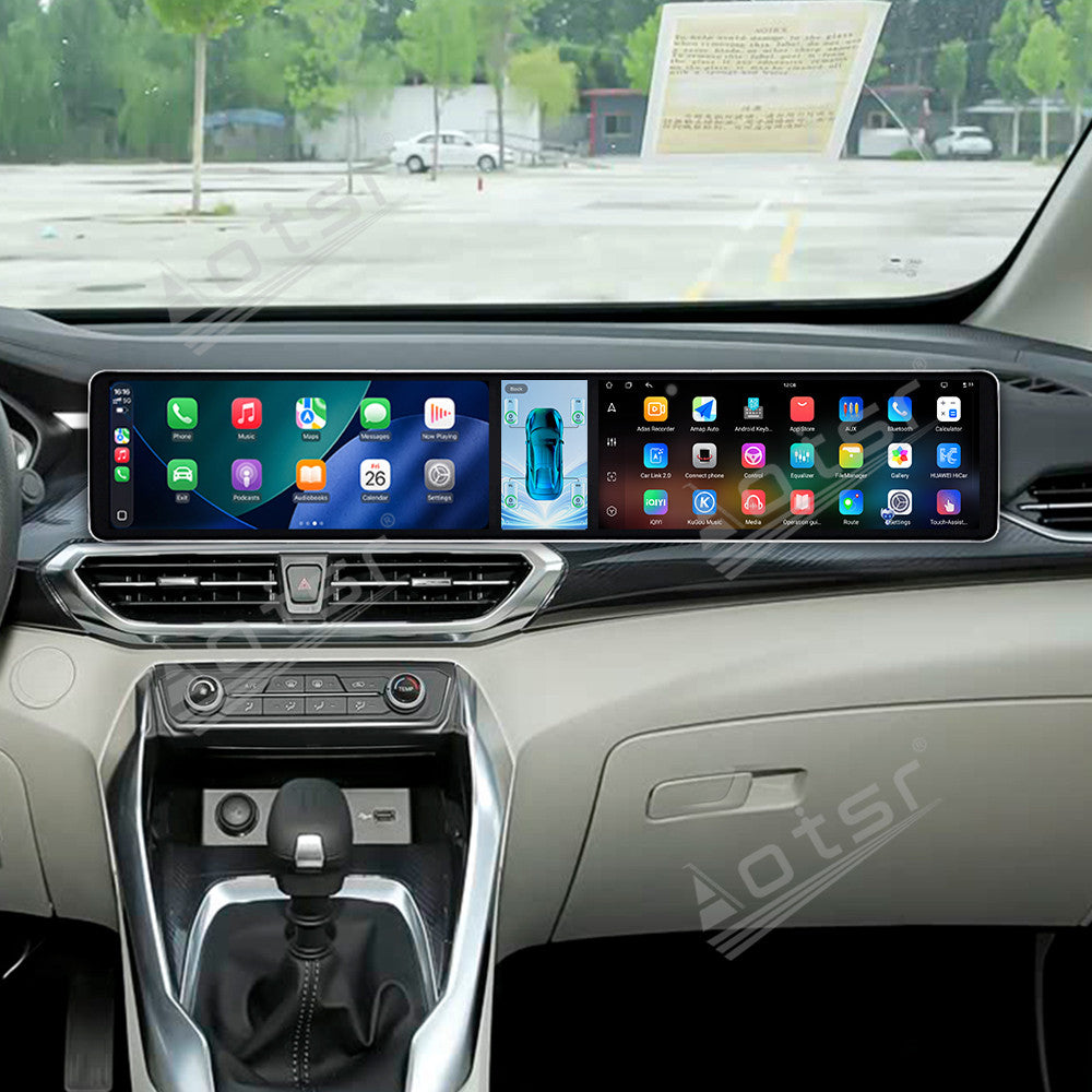 Aotsr Dual 12.3 inch Car Radio for Maxus G50 2022-2025 with 7870 Octa Core Chip, Ultra HD 2400*900 Touch Screen, Wireless CarPlay, Bluetooth 5.0, GPS Navigation, 4G Network, OEM Upgrade Multimedia System