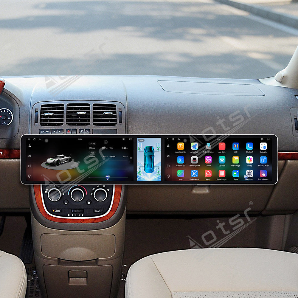 Aotsr Dual 12.3 inch Car Radio for Buick GL8 2005-2012 with 7870 Octa Core Chip Ultra HD 2400*900 Touch Screen Wireless CarPlay Bluetooth 5.0 GPS Navigation 4G Network OEM Upgrade Multimedia System