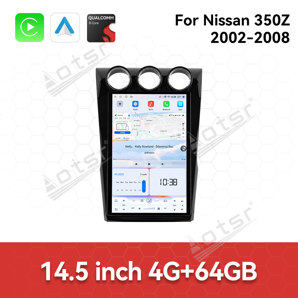 Aotsr 14.5 inch Car Radio for Nissan 350Z 2002-2008 Latest UI Interface Android 15 CarPlay GPS Navigation Multimedia Player Head Unit