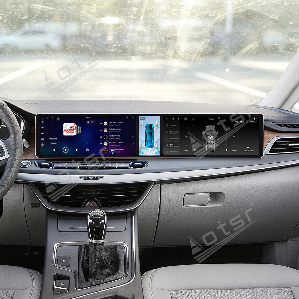 Aotsr Dual 12.3 inch Car Radio For Geely Jiaji/Maple 80V 2017-2022 with 7870 Octa Core Chip Ultra HD 2400*900 Touch Screen Wireless CarPlay Bluetooth 5.0 GPS Navigation