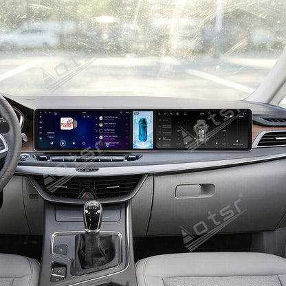 Aotsr Dual 12.3 inch Car Radio For Geely Jiaji/Maple 80V 2017-2022 with 7870 Octa Core Chip Ultra HD 2400*900 Touch Screen Wireless CarPlay Bluetooth 5.0 GPS Navigation