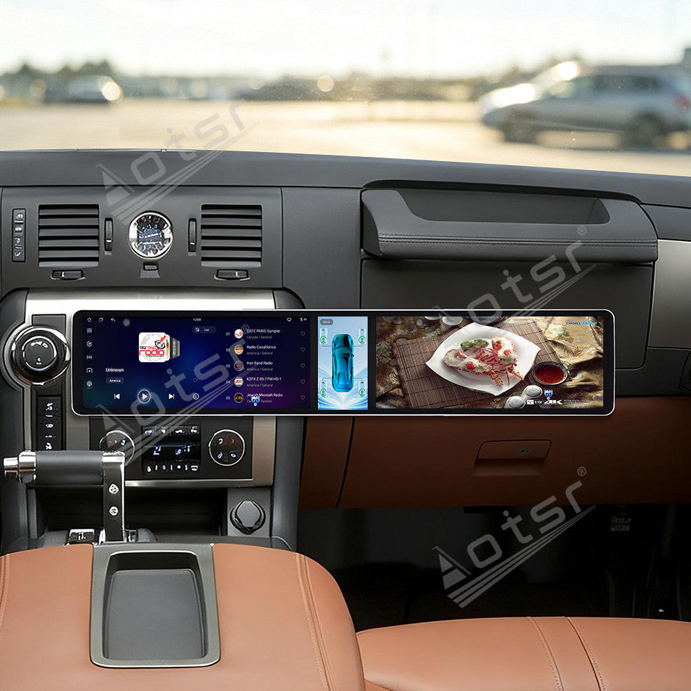 Aotsr Dual 12.3 inch Car Radio For Hummer H2 2005-2012 with 7870 Octa Core Chip Ultra HD 2400*900 Touch Screen Wireless CarPlay Bluetooth 5.0 GPS Navigation