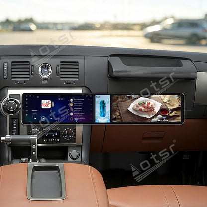 Aotsr Dual 12.3 inch Car Radio For Hummer H2 2005-2012 with 7870 Octa Core Chip Ultra HD 2400*900 Touch Screen Wireless CarPlay Bluetooth 5.0 GPS Navigation