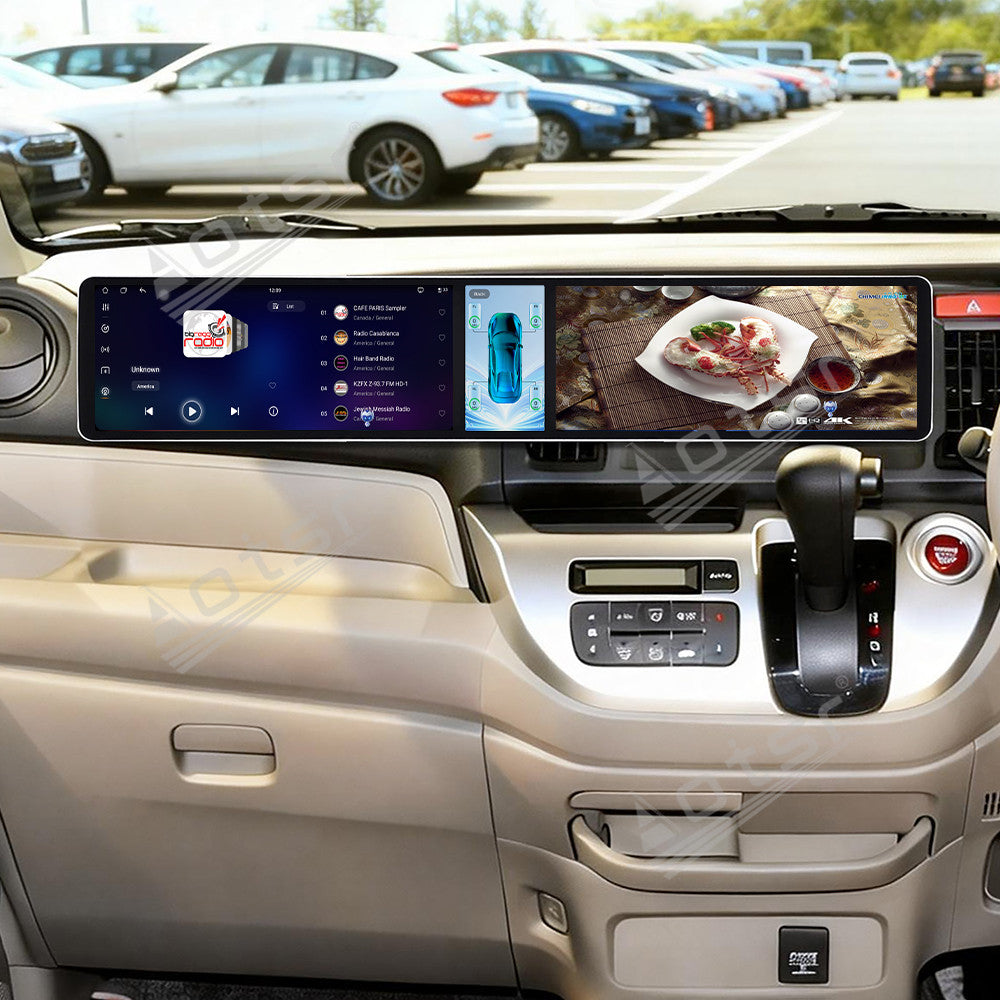 Aotsr Dual 12.3 inch Car Radio for Honda N-WGN 2013-2019 with 7870 Octa Core Chip, Ultra HD 2400*900 Touch Screen, Wireless CarPlay, Bluetooth 5.0, GPS Navigation, 4G Network, OEM Upgrade Multimedia System