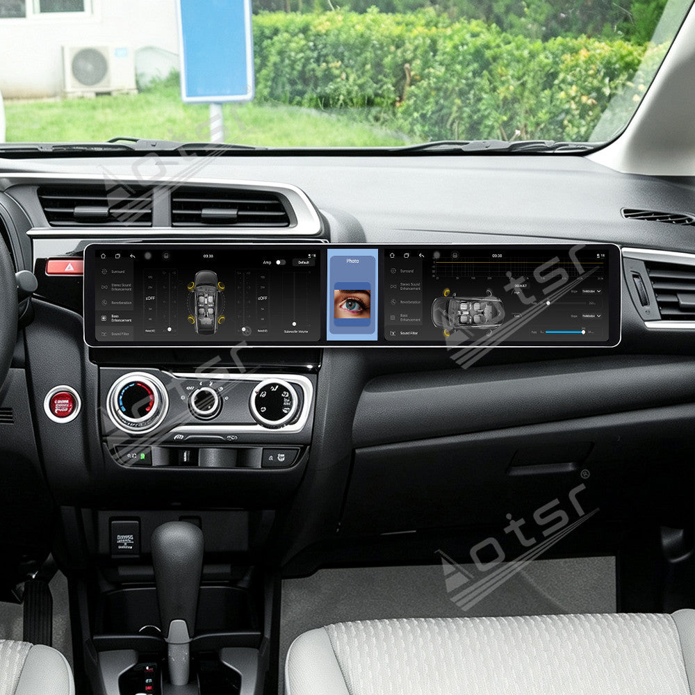 Aotsr Dual 12.3 inch Car Radio for Honda Jazz 2013-2015 with 7870 Octa Core Chip, Ultra HD 2400*900 Touch Screen, Wireless CarPlay, Bluetooth 5.0, GPS Navigation, 4G Network, OEM Upgrade Multimedia System