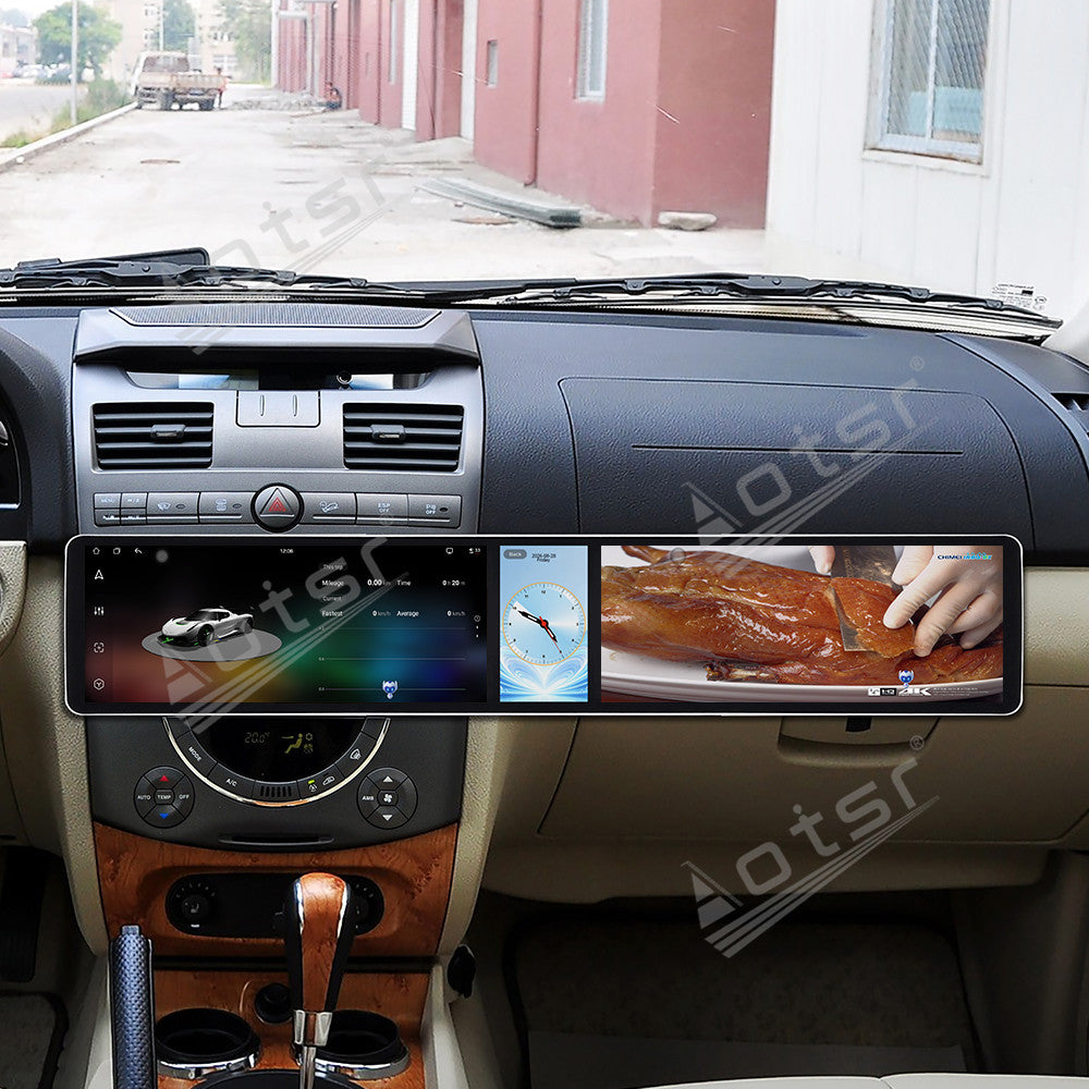 Aotsr Dual 12.3 inch Car Radio for SsangYong Rexton 2006-2012 with 7870 Octa Core Chip, Ultra HD 2400*900 Touch Screen, Wireless CarPlay, Bluetooth 5.0, GPS Navigation, 4G Network, OEM Upgrade Multimedia System