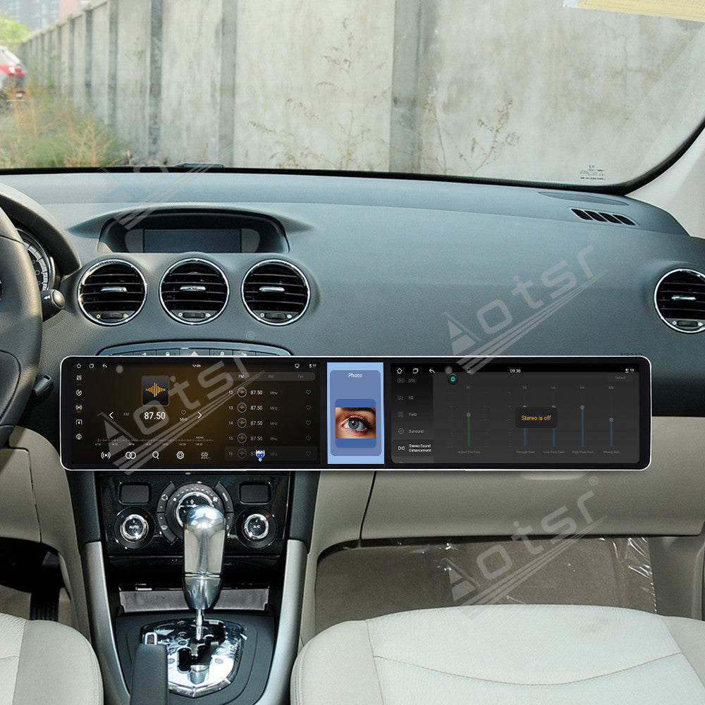 Aotsr Dual 12.3 inch Car Radio for Peugeot 408 2010-2013 with 7870 Octa Core Chip Ultra HD 2400*900 Touch Screen Wireless CarPlay Bluetooth 5.0 GPS Navigation 4G Network OEM Upgrade Multimedia System