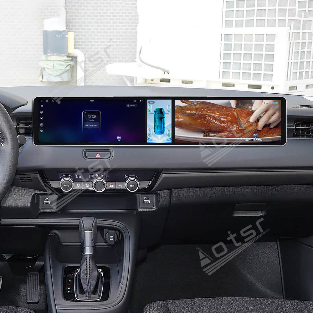 Aotsr Dual 12.3 inch Car Radio for Honda XR-V 2023-2026 with 7870 Octa Core Chip, Ultra HD 2400*900 Touch Screen, Wireless CarPlay, Bluetooth 5.0, GPS Navigation, 4G Network, OEM Upgrade Multimedia System
