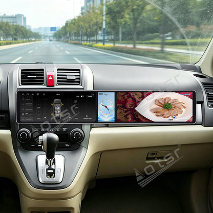 Aotsr Dual 12.3 inch Car Radio for Honda CR-V 2007-2011 with 7870 Octa Core Chip, Ultra HD 2400*900 Touch Screen, Wireless CarPlay, Bluetooth 5.0, GPS Navigation, 4G Network, OEM Upgrade Multimedia System