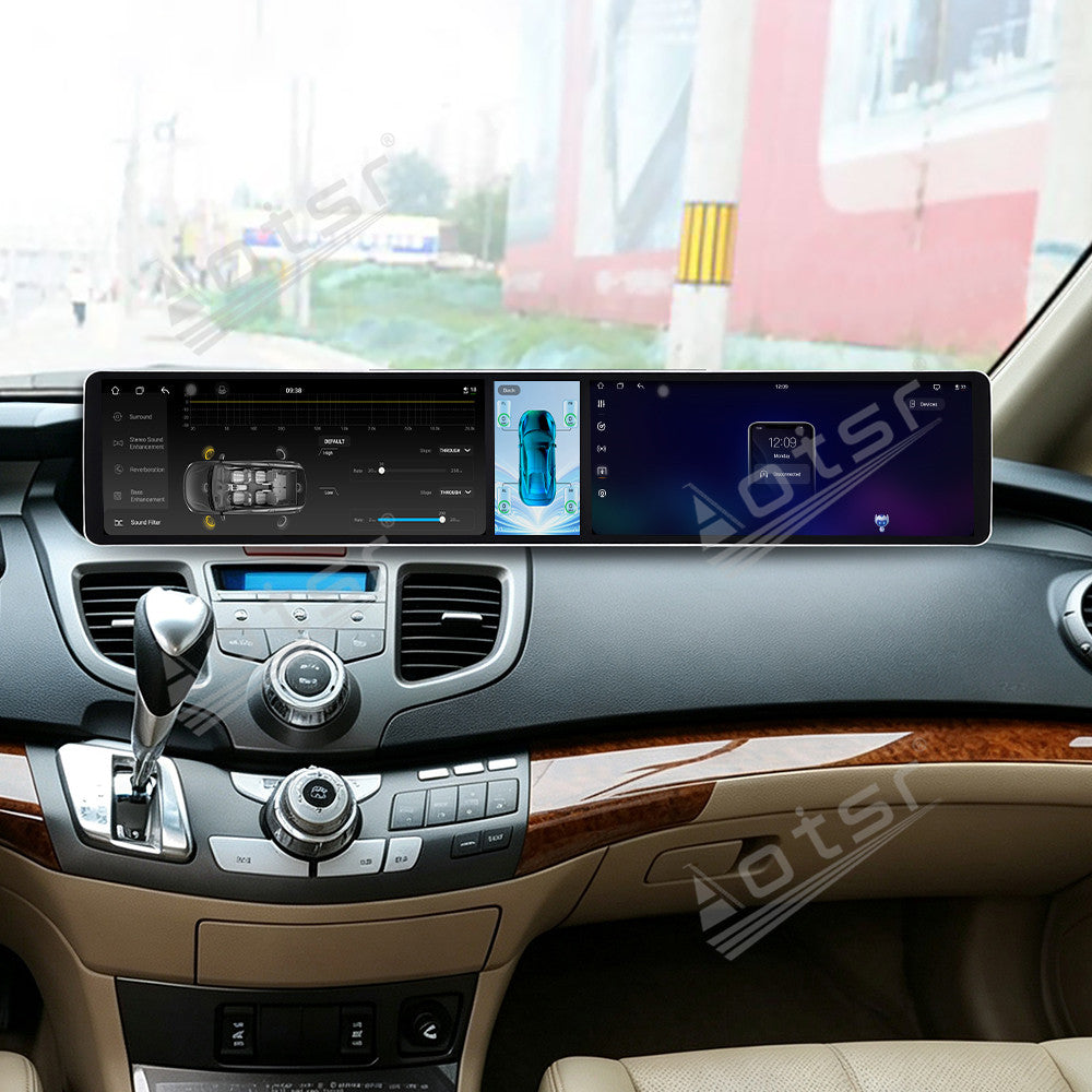 Aotsr Dual 12.3 inch Car Radio for Honda Odyssey 2005-2010 with 7870 Octa Core Chip, Ultra HD 2400*900 Touch Screen, Wireless CarPlay, Bluetooth 5.0, GPS Navigation, 4G Network, OEM Upgrade Multimedia System