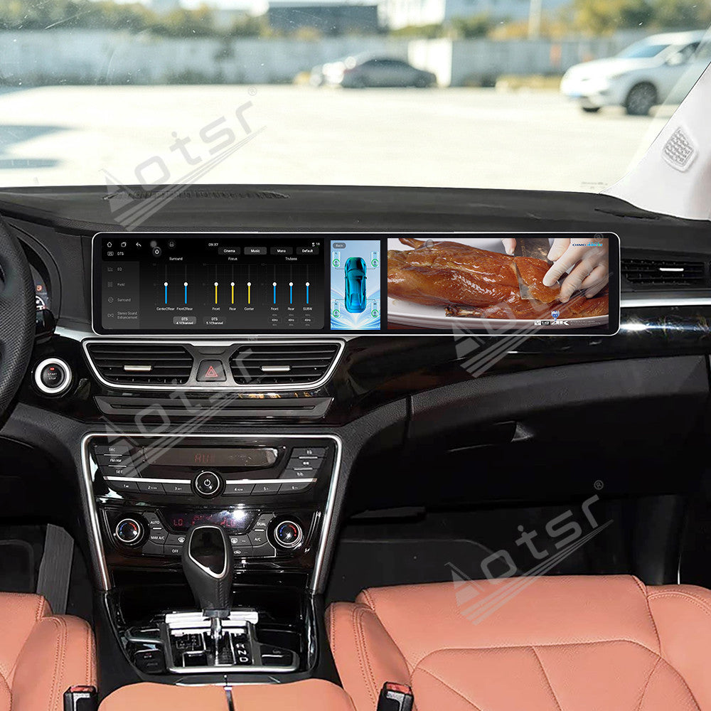 Aotsr Dual 12.3 inch Car Radio For Geely Borui 2015-2016 with 7870 Octa Core Chip Ultra HD 2400*900 Touch Screen Wireless CarPlay Bluetooth 5.0 GPS Navigation