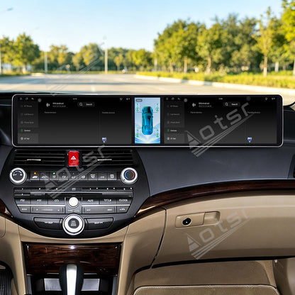 Aotsr Dual 12.3 inch Car Radio for Honda Accord 8th/Crosstour 2008-2013 with 7870 Octa Core Chip, Ultra HD 2400*900 Touch Screen, Wireless CarPlay, Bluetooth 5.0, GPS Navigation, 4G Network, OEM Upgrade Multimedia System