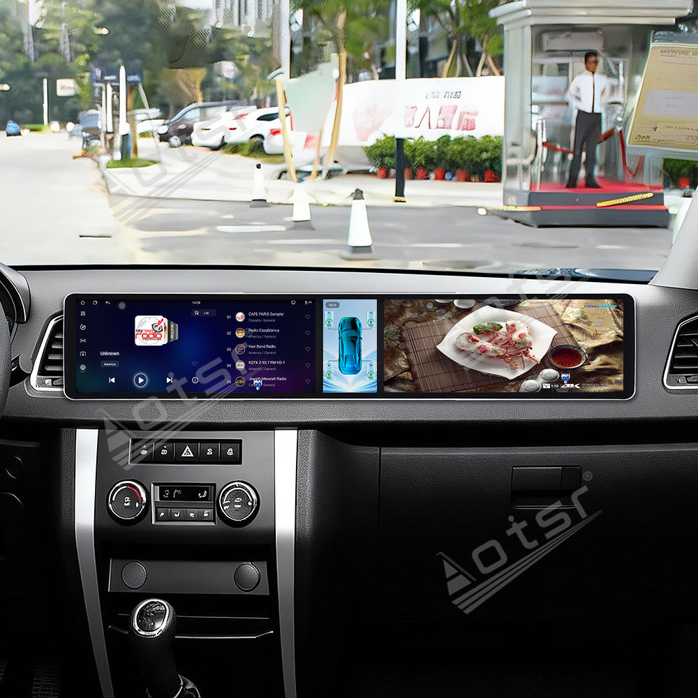 Aotsr Dual 12.3 inch Car Radio for UAZ Patriot 2016-2025 with 7870 Octa Core Chip, Ultra HD 2400*900 Touch Screen, Wireless CarPlay, Bluetooth 5.0, GPS Navigation, 4G Network, OEM Upgrade Multimedia System