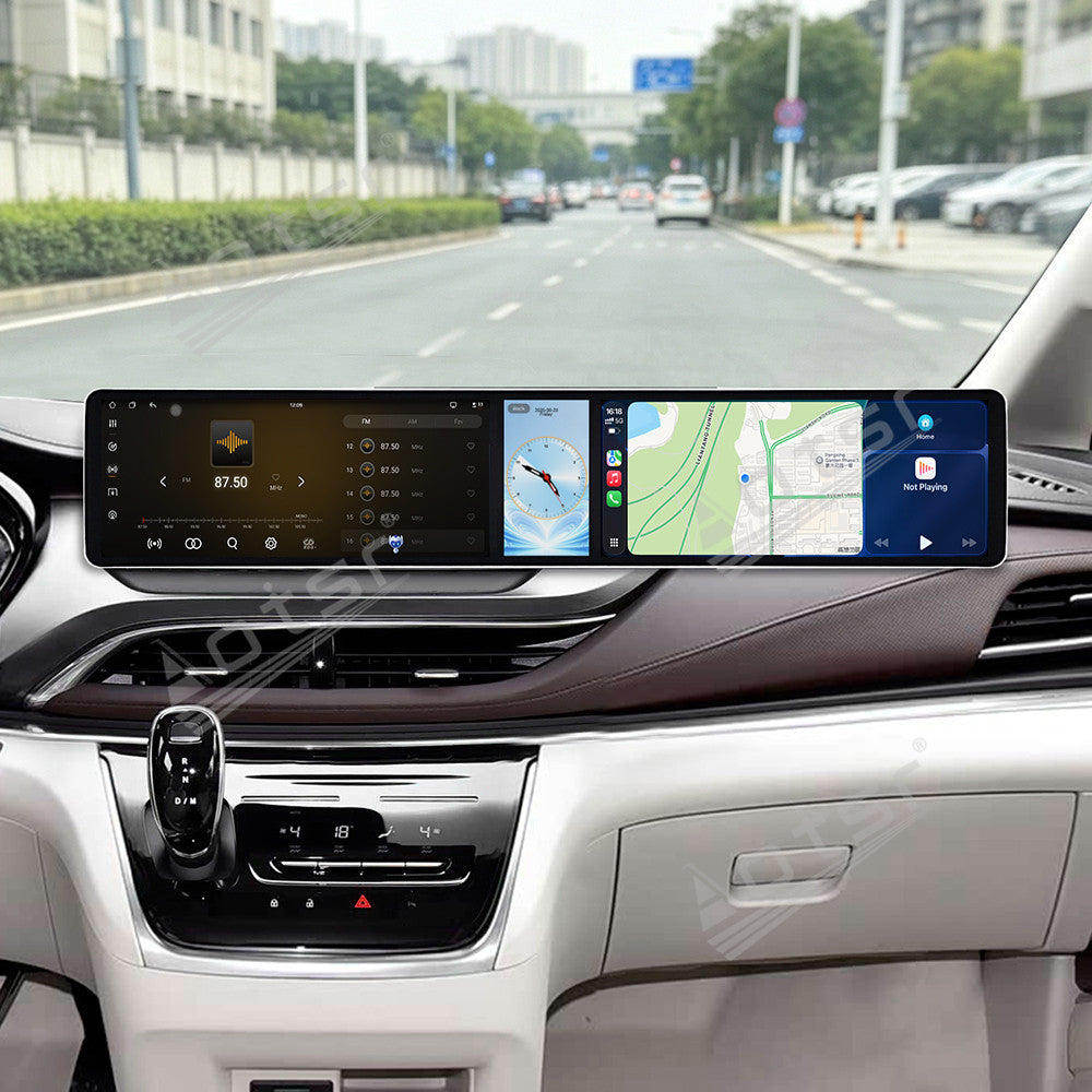 Aotsr Dual 12.3 inch Car Radio for Buick GL8 2020-2022 with 7870 Octa Core Chip Ultra HD 2400*900 Touch Screen Wireless CarPlay Bluetooth 5.0 GPS Navigation 4G Network OEM Upgrade Multimedia System