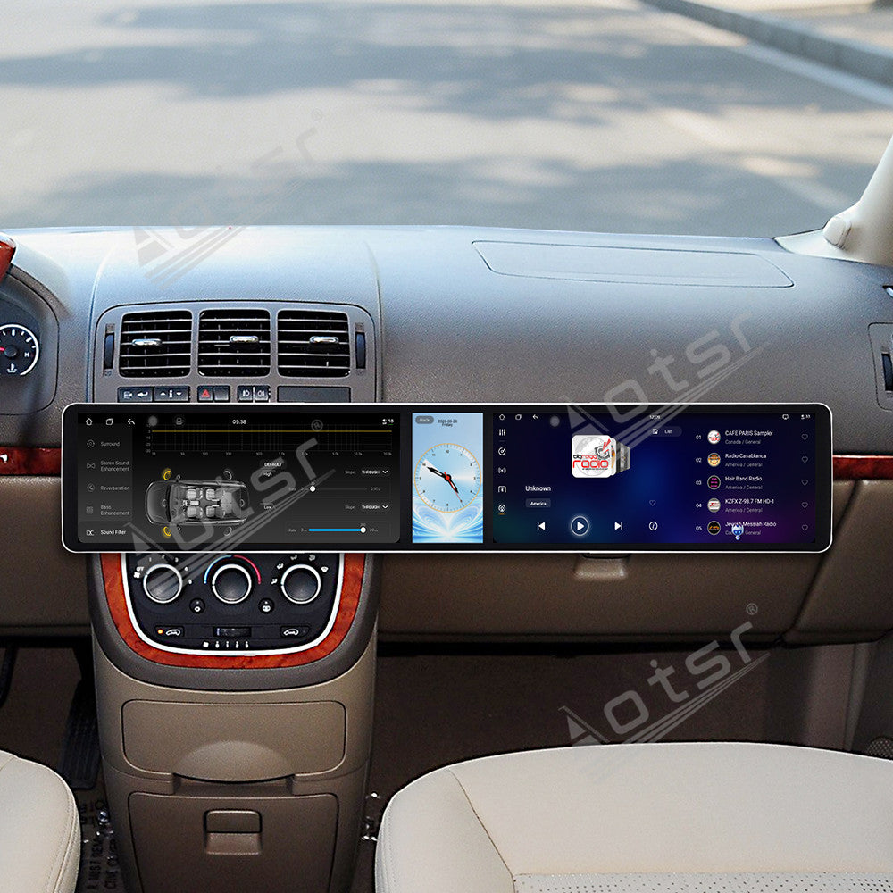 Aotsr Dual 12.3 inch Car Radio for Buick GL8 2005-2012 with 7870 Octa Core Chip Ultra HD 2400*900 Touch Screen Wireless CarPlay Bluetooth 5.0 GPS Navigation 4G Network OEM Upgrade Multimedia System