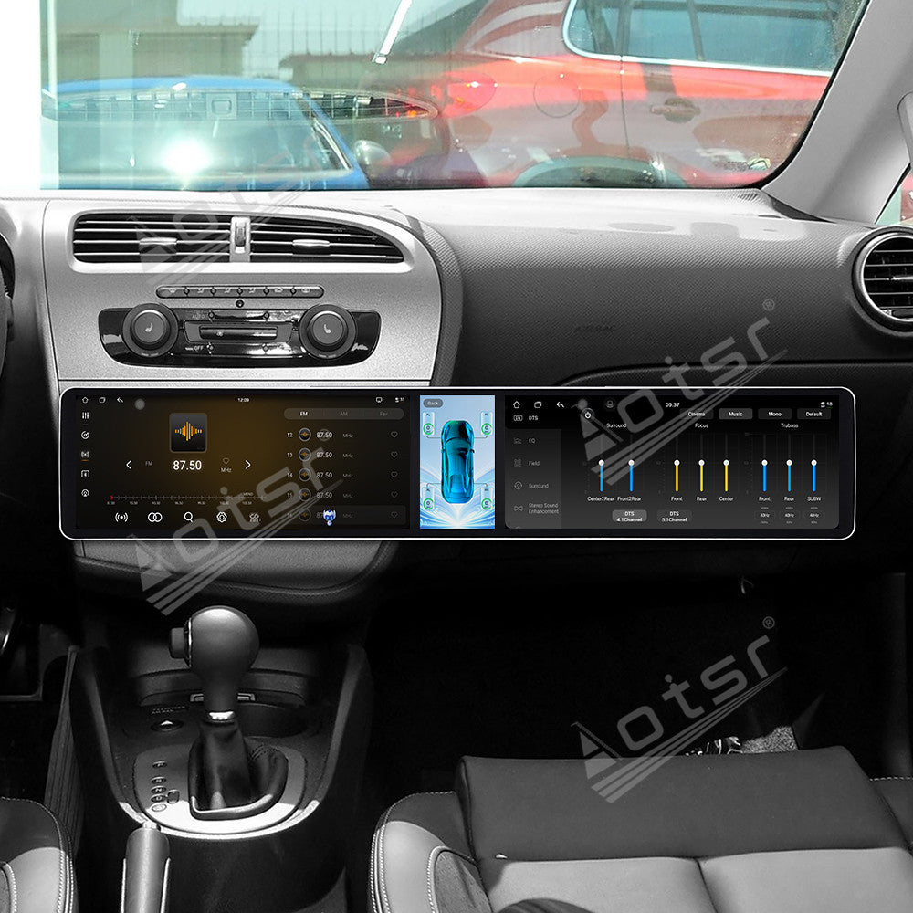 Aotsr Dual 12.3 inch Car Radio for Seat Leon 2005-2012 with 7870 Octa Core Chip Ultra HD 2400*900 Touch Screen Wireless CarPlay Bluetooth 5.0 GPS Navigation 4G Network OEM Upgrade Multimedia System