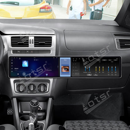 Aotsr Dual 12.3 inch Car Radio for Volkswagen Fox 2014-2018 with 7870 Octa Core Chip Ultra HD 2400*900 Touch Screen Wireless CarPlay Bluetooth 5.0 GPS Navigation 4G Network OEM Upgrade Multimedia System