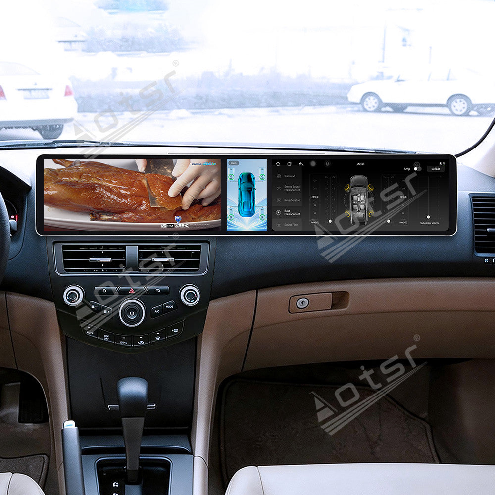 Aotsr Dual 12.3 inch Car Radio for Honda Accord 2004-2007 with 7870 Octa Core Chip Ultra HD 2400*900 Touch Screen Wireless CarPlay Bluetooth 5.0 GPS Navigation 4G Network OEM Upgrade Multimedia System