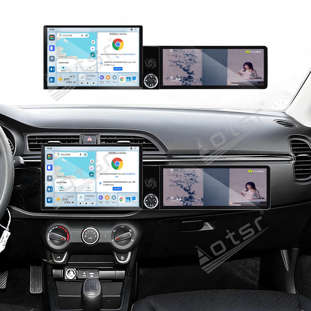 Aotsr Dual Screen 13.1 inch+12.3 inch Android 15 Carplay Car Radio for KIA K2 2017-2019 Car GPS Navigation Multimedia