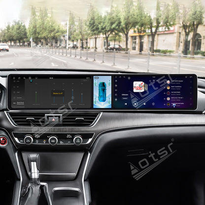Aotsr Dual 12.3 inch Car Radio for Honda Accord 10th 2017-2022 with 7870 Octa Core Chip Ultra HD 2400*900 Touch Screen Wireless CarPlay Bluetooth 5.0 GPS Navigation 4G Network OEM Upgrade Multimedia System