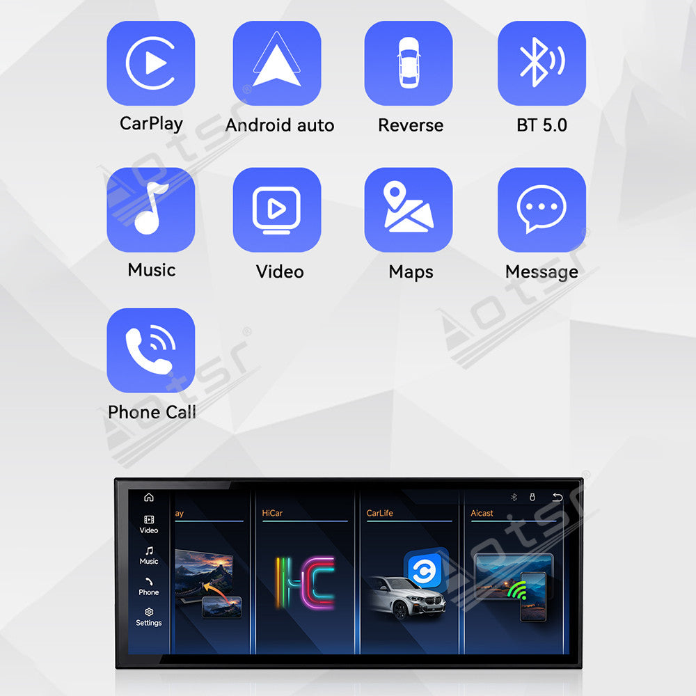 Aotsr 15.8 inch Linux Carplay Screen for BMW 5 Series E60 2003-2009 CIC IPS Touch Stereo Unit Multi Storage 4G DSP BT5.0 GPS