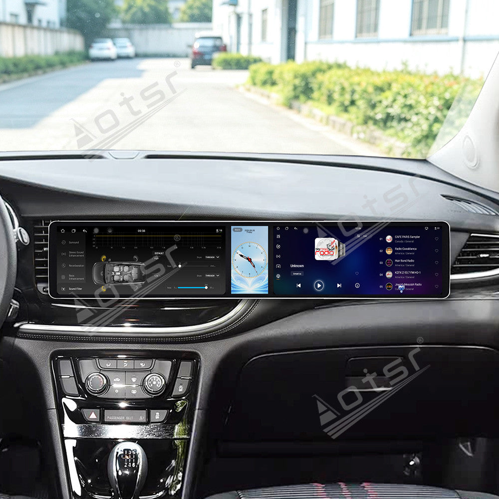 Aotsr Dual 12.3 inch Car Radio for Buick Encore 2016-2018 with 7870 Octa Core Chip Ultra HD 2400*900 Touch Screen Wireless CarPlay Bluetooth 5.0 GPS Navigation 4G Network OEM Upgrade Multimedia System