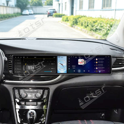 Aotsr Dual 12.3 inch Car Radio for Buick Encore 2016-2018 with 7870 Octa Core Chip Ultra HD 2400*900 Touch Screen Wireless CarPlay Bluetooth 5.0 GPS Navigation 4G Network OEM Upgrade Multimedia System