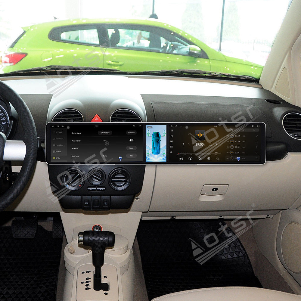 Aotsr Dual 12.3 inch Car Radio for Volkswagen Beetle 2003-2010 with 7870 Octa Core Chip Ultra HD 2400*900 Touch Screen Wireless CarPlay Bluetooth 5.0 GPS Navigation 4G Network OEM Upgrade Multimedia System