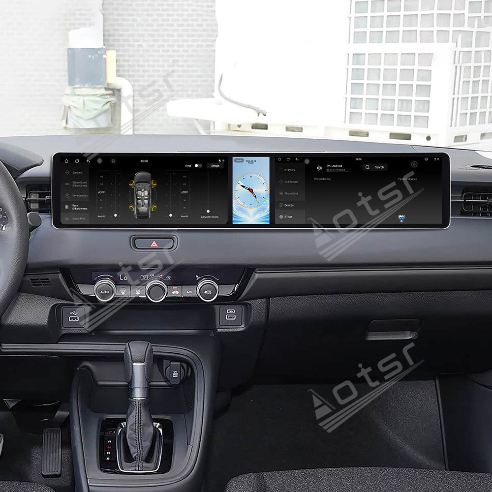 Aotsr Dual 12.3 inch Car Radio for Honda XR-V 2023-2026 with 7870 Octa Core Chip, Ultra HD 2400*900 Touch Screen, Wireless CarPlay, Bluetooth 5.0, GPS Navigation, 4G Network, OEM Upgrade Multimedia System