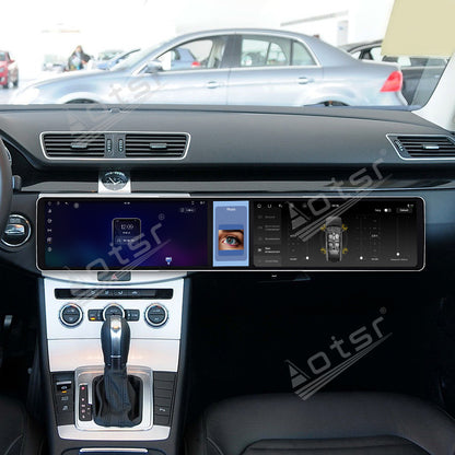 Aotsr Dual 12.3 inch Car Radio for Volkswagen Magotan/CC 2012-2016 with 7870 Octa Core Chip Ultra HD 2400*900 Touch Screen Wireless CarPlay Bluetooth 5.0 GPS Navigation 4G Network OEM Upgrade Multimedia System