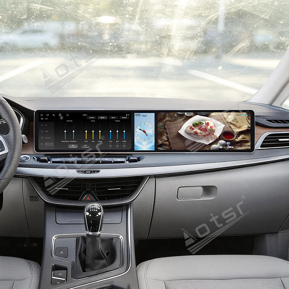 Aotsr Dual 12.3 inch Car Radio For Geely Jiaji/Maple 80V 2017-2022 with 7870 Octa Core Chip Ultra HD 2400*900 Touch Screen Wireless CarPlay Bluetooth 5.0 GPS Navigation