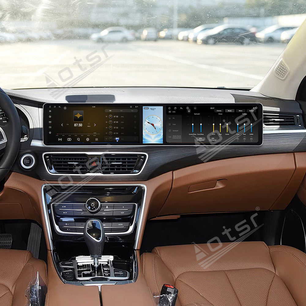 Aotsr Dual 12.3 inch Car Radio For Geely Borui 2017-2018 with 7870 Octa Core Chip Ultra HD 2400*900 Touch Screen Wireless CarPlay Bluetooth 5.0 GPS Navigation
