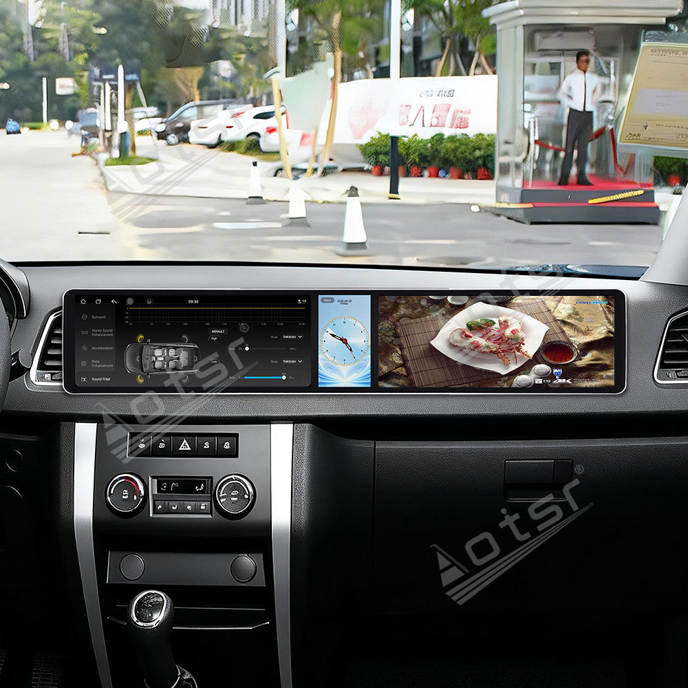Aotsr Dual 12.3 inch Car Radio for UAZ Patriot 2016-2025 with 7870 Octa Core Chip, Ultra HD 2400*900 Touch Screen, Wireless CarPlay, Bluetooth 5.0, GPS Navigation, 4G Network, OEM Upgrade Multimedia System
