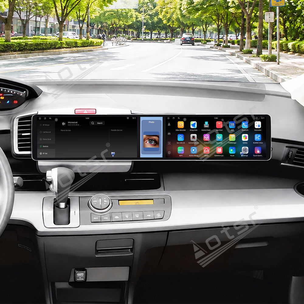 Aotsr Dual 12.3 inch Car Radio for Honda Freed 2008-2013 with 7870 Octa Core Chip, Ultra HD 2400*900 Touch Screen, Wireless CarPlay, Bluetooth 5.0, GPS Navigation, 4G Network, OEM Upgrade Multimedia System