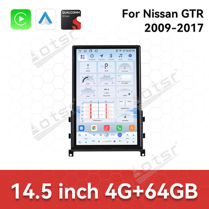 Aotsr 14.5 inch Android Auto Carplay Car For Nissan GT-R GTR 2009-2017 LHD RHD Smart GPS Navi Car Radio Stereo Player DSP Tape Recorder