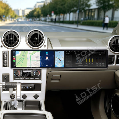 Aotsr Dual 12.3 inch Car Radio For Hummer H2 2002-2007 with 7870 Octa Core Chip Ultra HD 2400*900 Touch Screen Wireless CarPlay Bluetooth 5.0 GPS Navigation