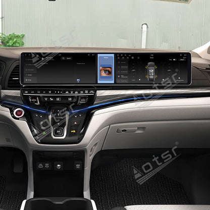 Aotsr Dual 12.3 inch Car Radio for Honda Odyssey 2020-2026 with 7870 Octa Core Chip, Ultra HD 2400*900 Touch Screen, Wireless CarPlay, Bluetooth 5.0, GPS Navigation, 4G Network, OEM Upgrade Multimedia System