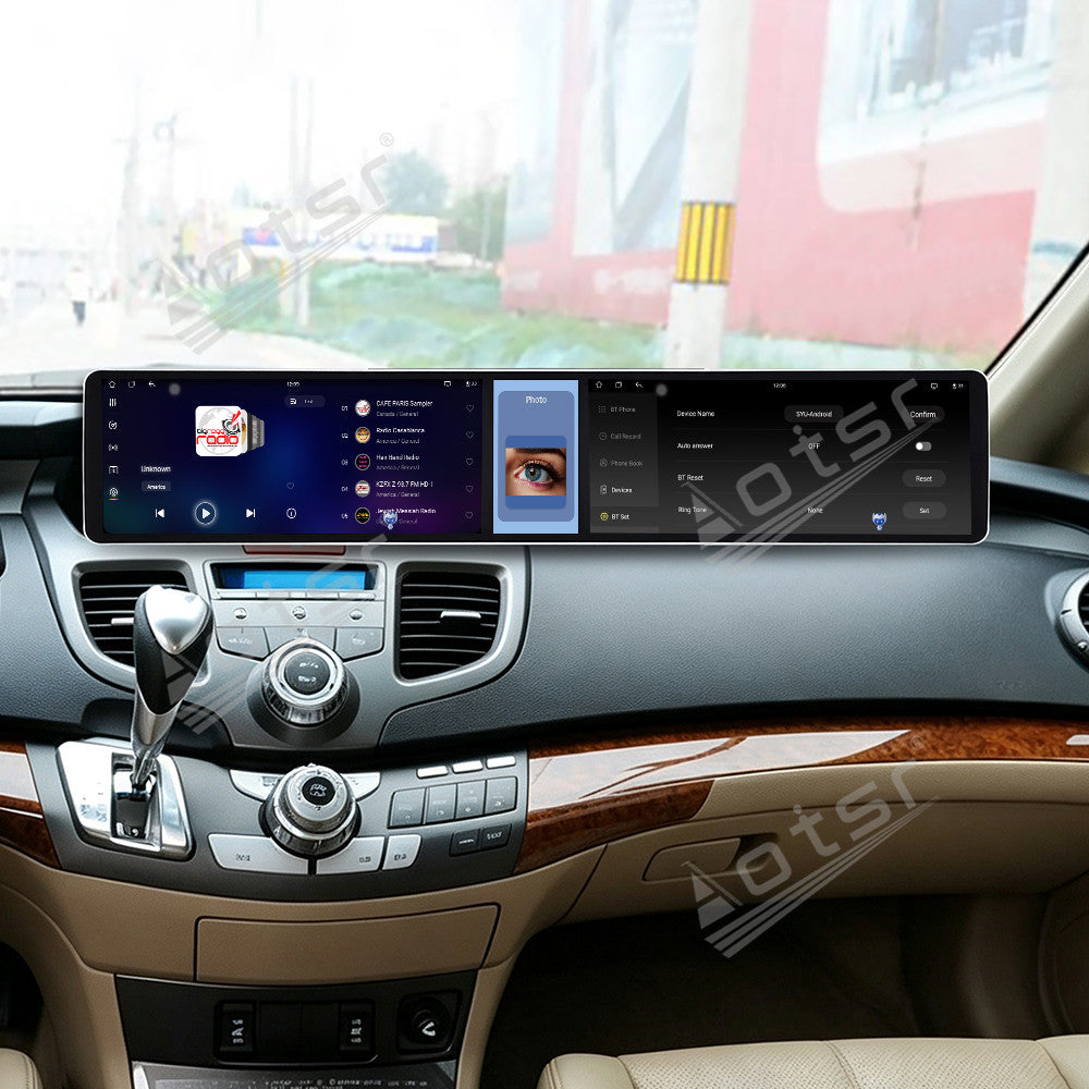 Aotsr Dual 12.3 inch Car Radio for Honda Odyssey 2005-2010 with 7870 Octa Core Chip, Ultra HD 2400*900 Touch Screen, Wireless CarPlay, Bluetooth 5.0, GPS Navigation, 4G Network, OEM Upgrade Multimedia System