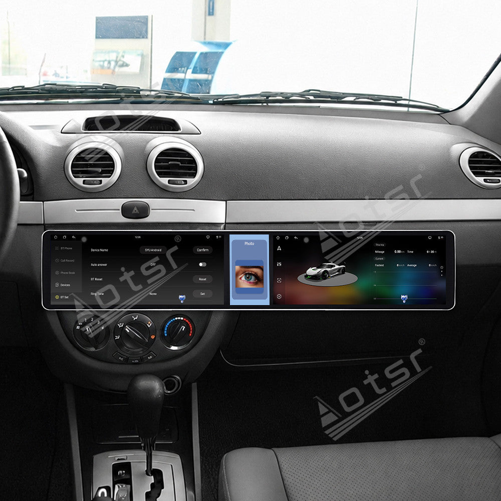 Aotsr Dual 12.3 inch Car Radio for Buick Excelle HRV 2004-2008 with 7870 Octa Core Chip Ultra HD 2400*900 Touch Screen Wireless CarPlay Bluetooth 5.0 GPS Navigation 4G Network OEM Upgrade Multimedia System