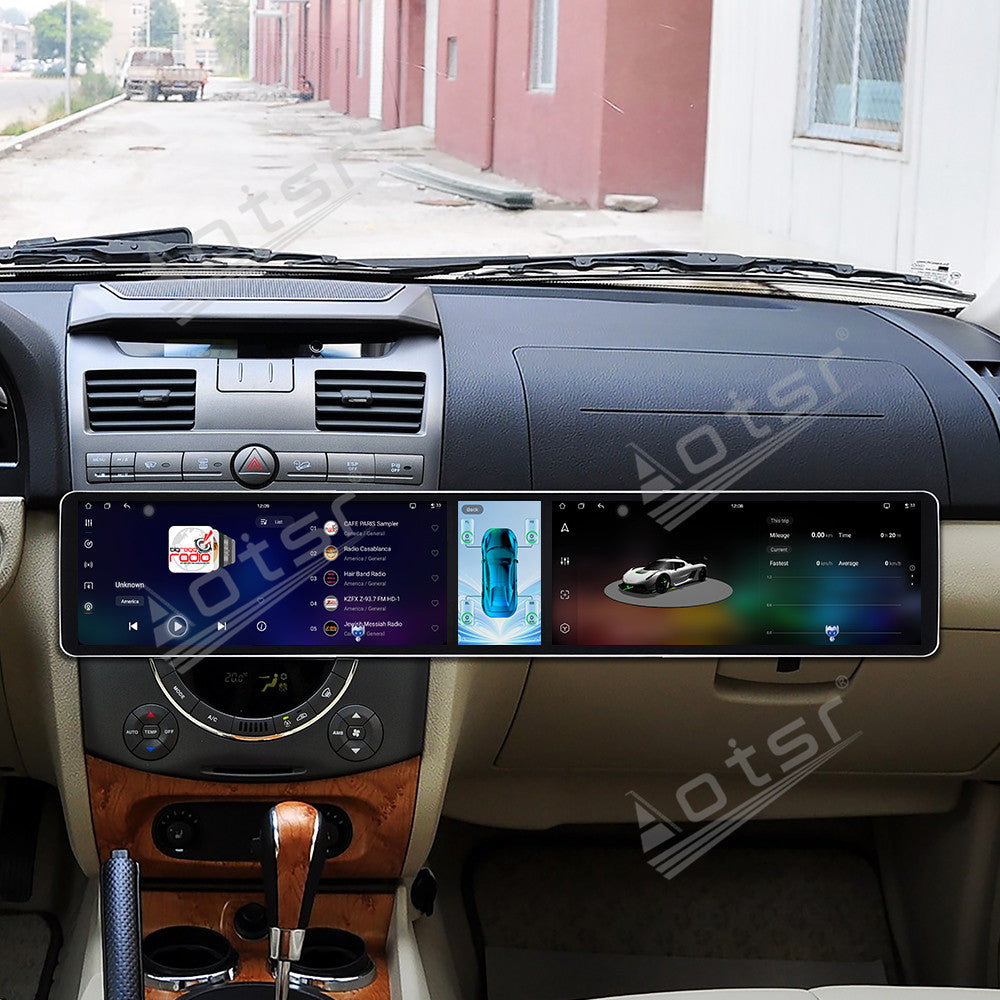 Aotsr Dual 12.3 inch Car Radio for SsangYong Rexton 2006-2012 with 7870 Octa Core Chip, Ultra HD 2400*900 Touch Screen, Wireless CarPlay, Bluetooth 5.0, GPS Navigation, 4G Network, OEM Upgrade Multimedia System