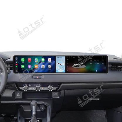Aotsr Dual 12.3 inch Car Radio for Honda XR-V 2023-2026 with 7870 Octa Core Chip, Ultra HD 2400*900 Touch Screen, Wireless CarPlay, Bluetooth 5.0, GPS Navigation, 4G Network, OEM Upgrade Multimedia System