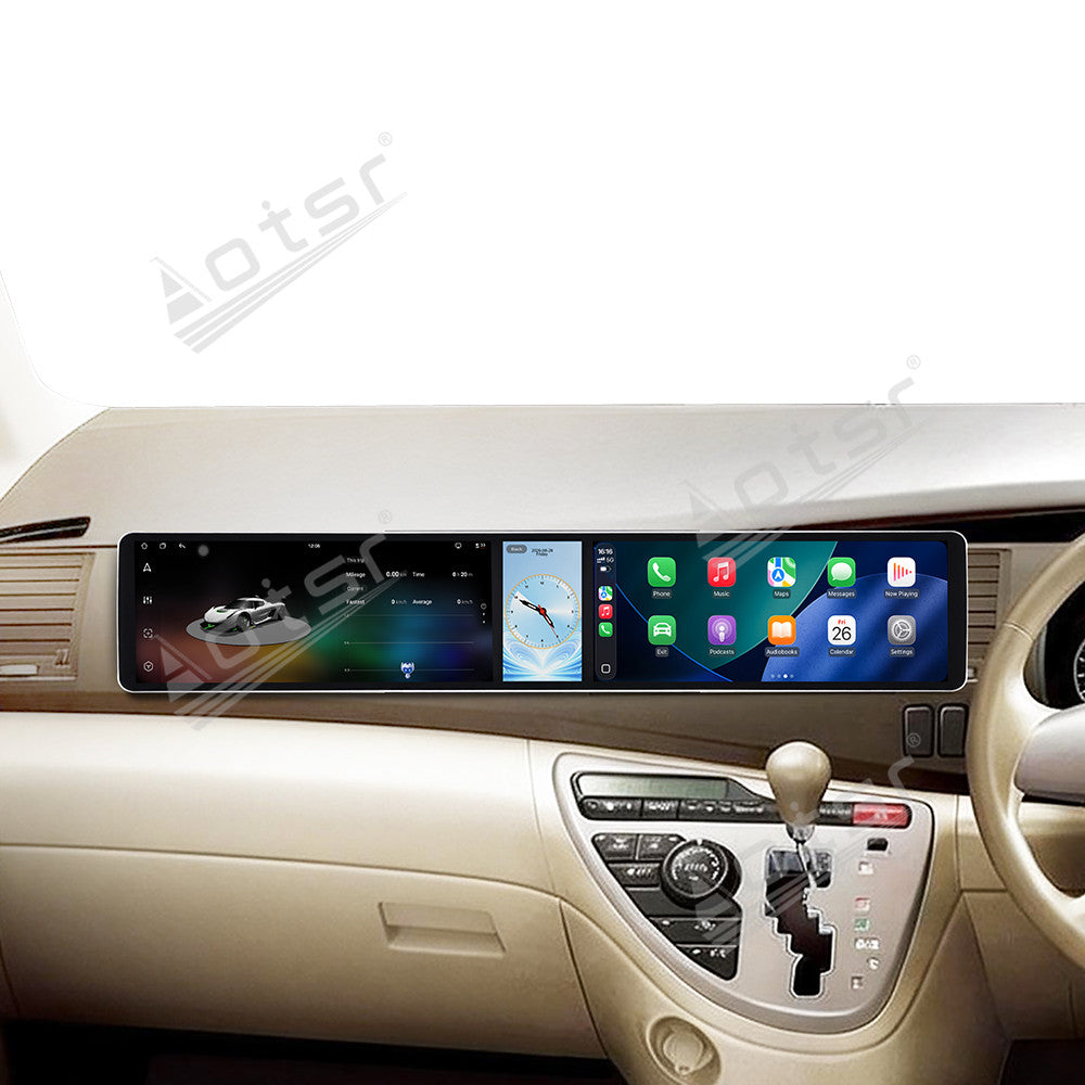 Aotsr Dual 12.3 inch Car Radio for Toyota ISIS 2004-2017 with 7870 Octa Core Chip Ultra HD 2400*900 Touch Screen Wireless CarPlay Bluetooth 5.0 GPS Navigation