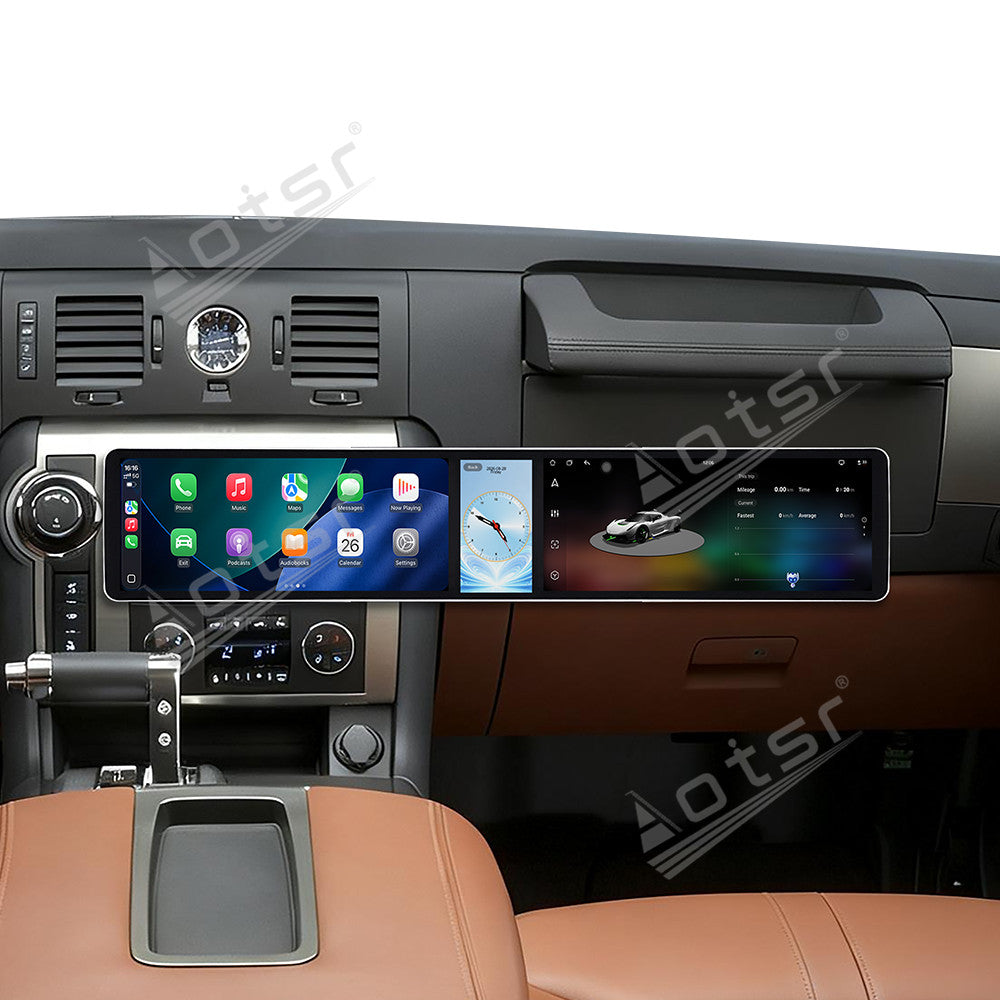 Aotsr Dual 12.3 inch Car Radio For Hummer H2 2005-2012 with 7870 Octa Core Chip Ultra HD 2400*900 Touch Screen Wireless CarPlay Bluetooth 5.0 GPS Navigation