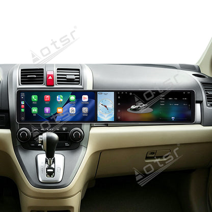 Aotsr Dual 12.3 inch Car Radio for Honda CR-V 2007-2011 with 7870 Octa Core Chip, Ultra HD 2400*900 Touch Screen, Wireless CarPlay, Bluetooth 5.0, GPS Navigation, 4G Network, OEM Upgrade Multimedia System