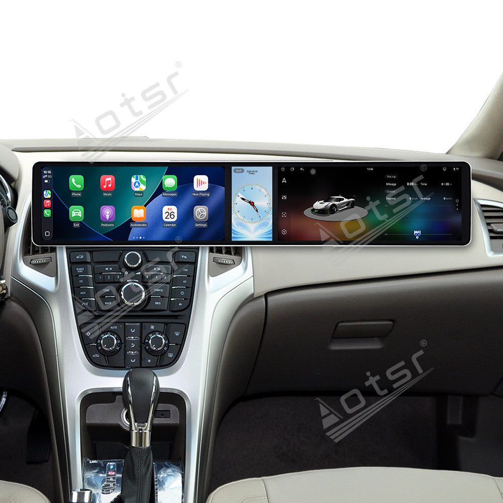 Aotsr Dual 12.3 inch Car Radio for Buick EXCELLE/ASTR 2010-2014 with 7870 Octa Core Chip Ultra HD 2400*900 Touch Screen Wireless CarPlay Bluetooth 5.0 GPS Navigation 4G Network OEM Upgrade Multimedia System