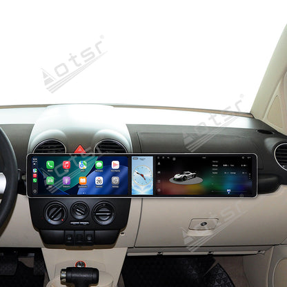 Aotsr Dual 12.3 inch Car Radio for Volkswagen Beetle 2003-2010 with 7870 Octa Core Chip Ultra HD 2400*900 Touch Screen Wireless CarPlay Bluetooth 5.0 GPS Navigation 4G Network OEM Upgrade Multimedia System
